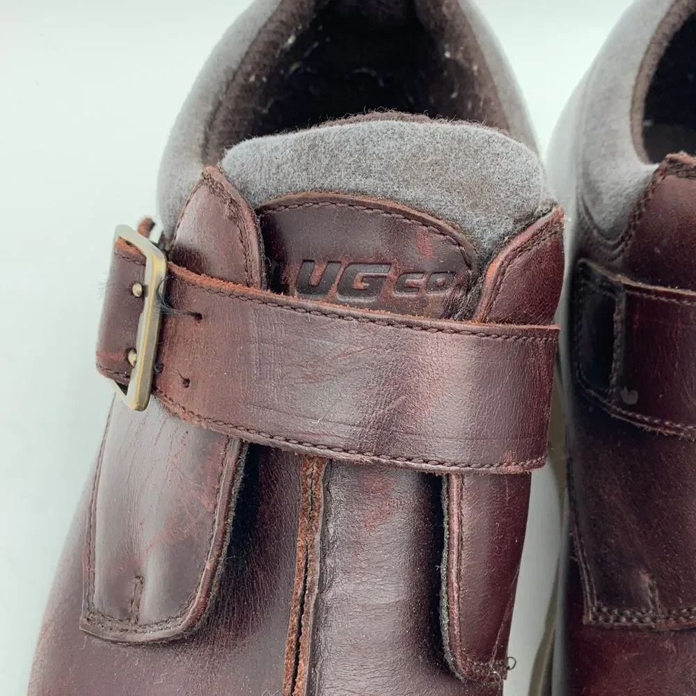 Lugz Men’s Brown Leather Buckle Shoes Made in USA Size EU 43 Y2K workwear